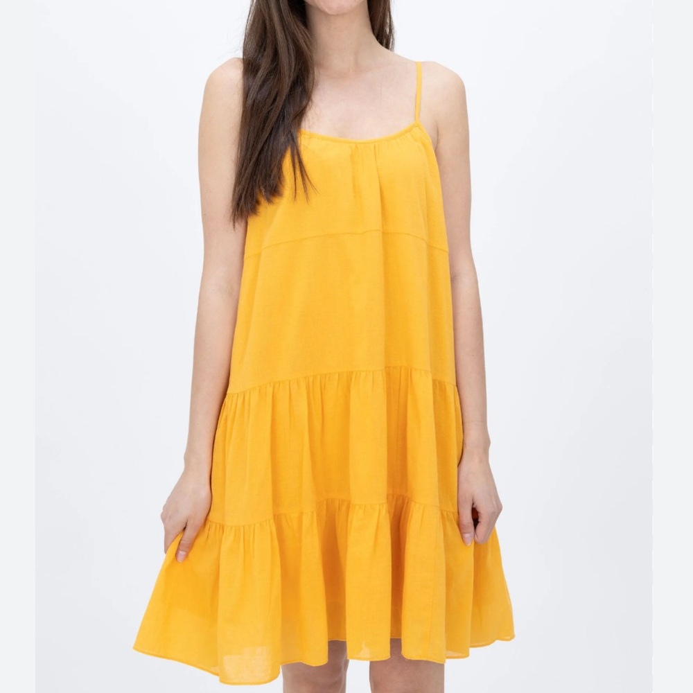 Samsoe Samsoe sleeveless dress size medium. 100% Cotton,color orange .